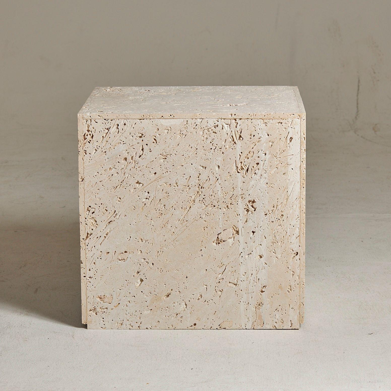 Bursa Travertine Side Table