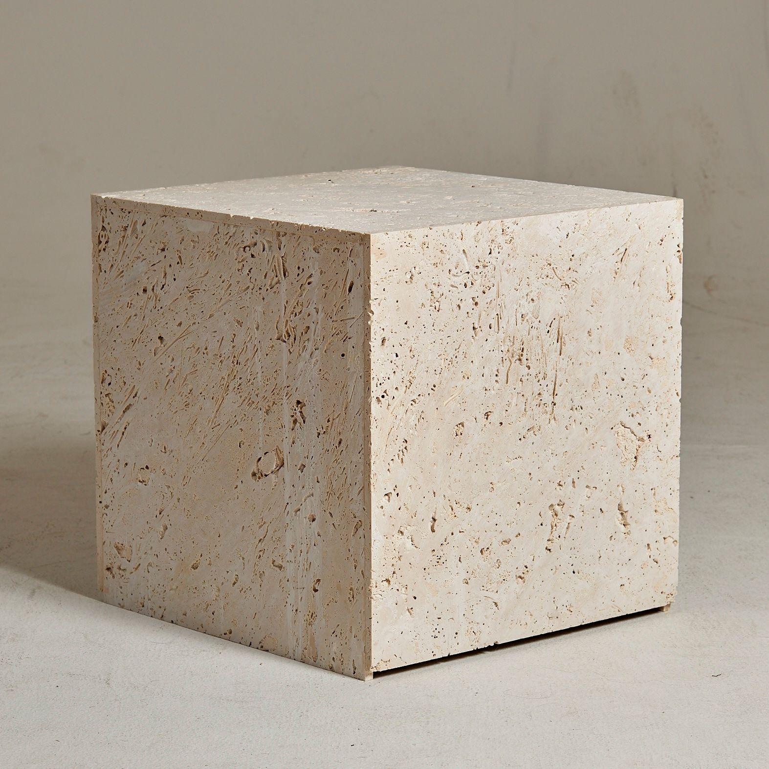 Bursa Travertine Side Table