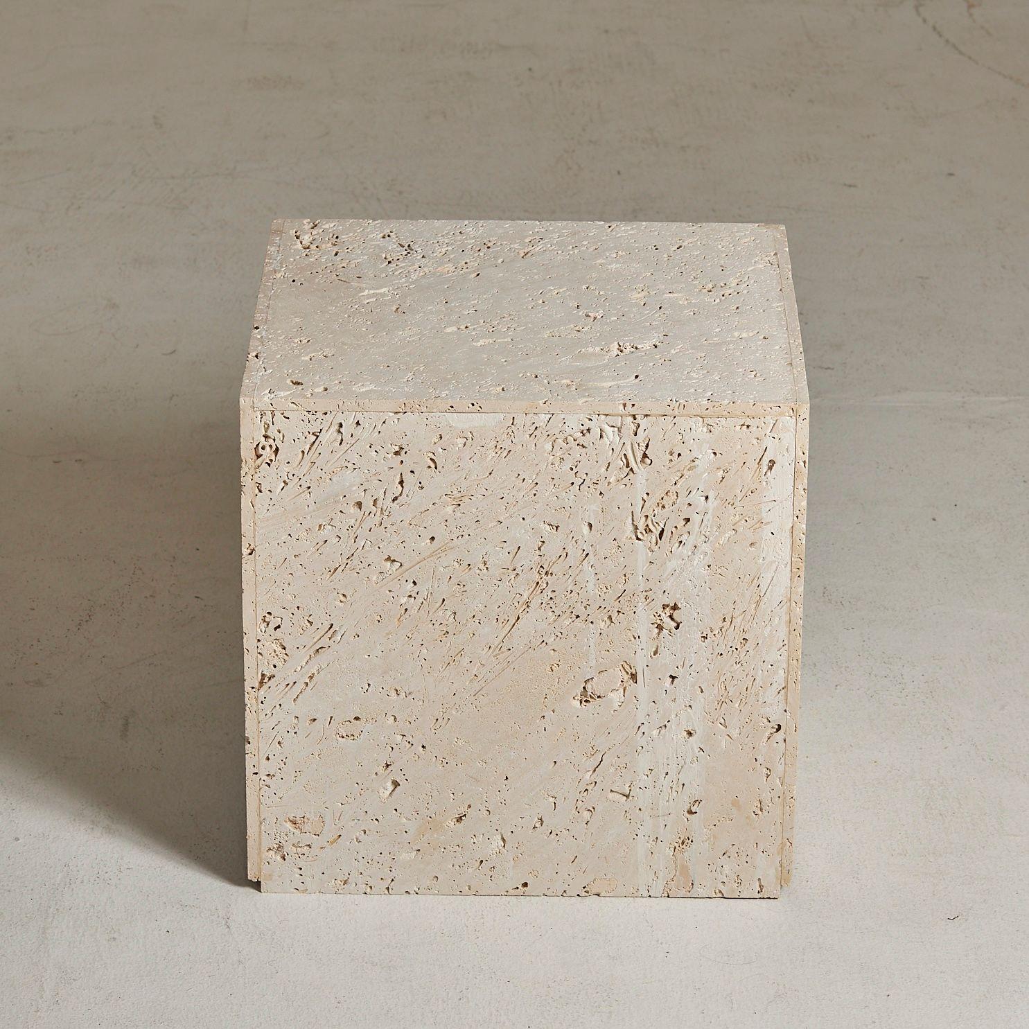 Bursa Travertine Side Table